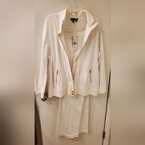 Ralph Lauren 2X Plus White 2 Piece Casual Set